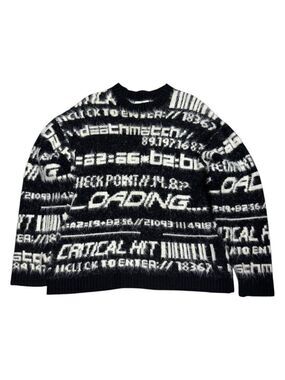 COLLUSION Faux Mohair Black Streetwear Boxy Designer Sweater Mens Medium